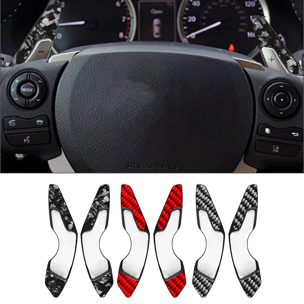 Carbon Fiber Pattern Auto Steering Wheel Shift Paddle Extension For Lexus IS RC NX200t NX300 NX300h CT200h
