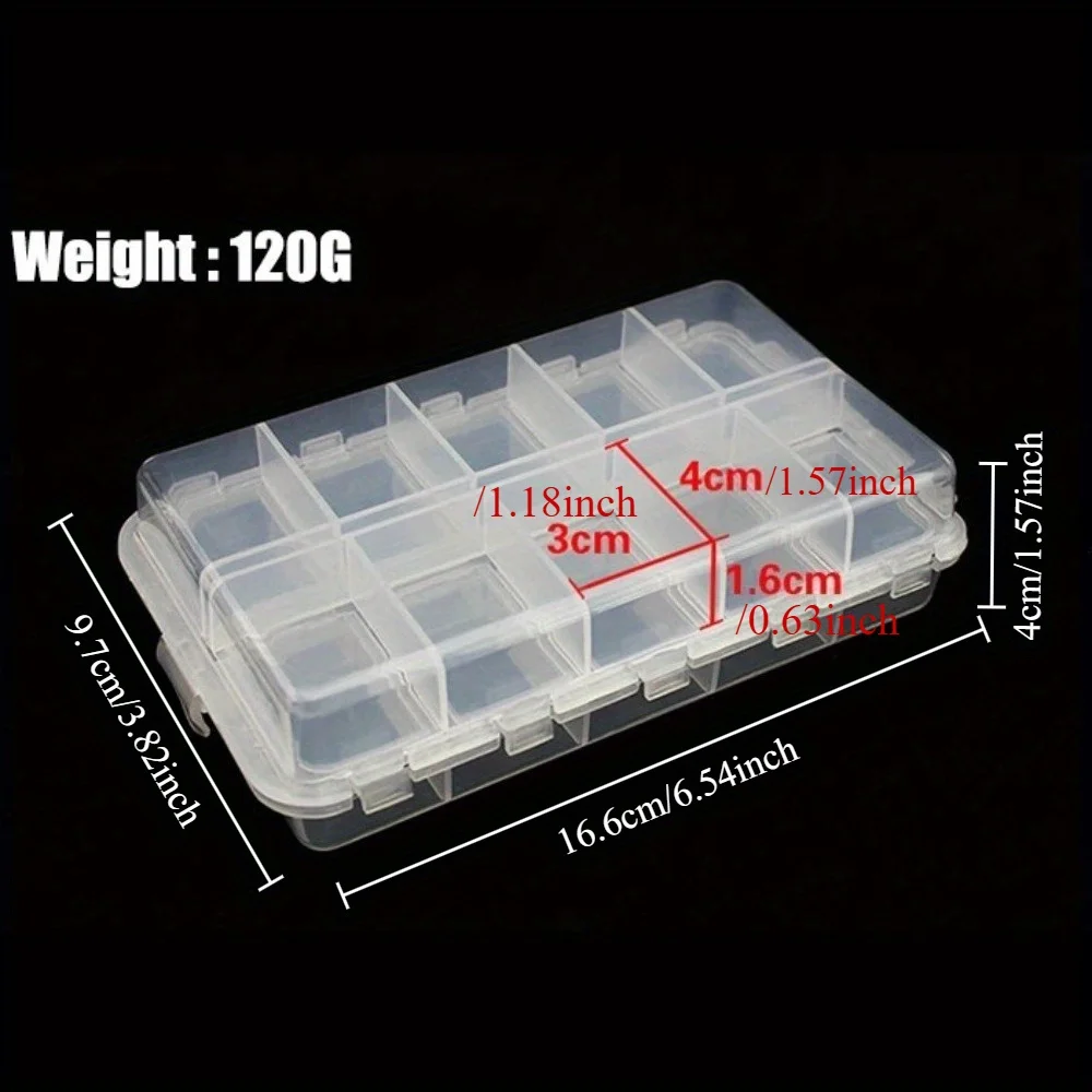 صندوق أدوات صيد السمك الصغير باللون الأحمر 10 مقصورات لخطافات صغيرة مقاومة للماء من البلاستيك الشفاف وإكسسوارات صيد الأسماك