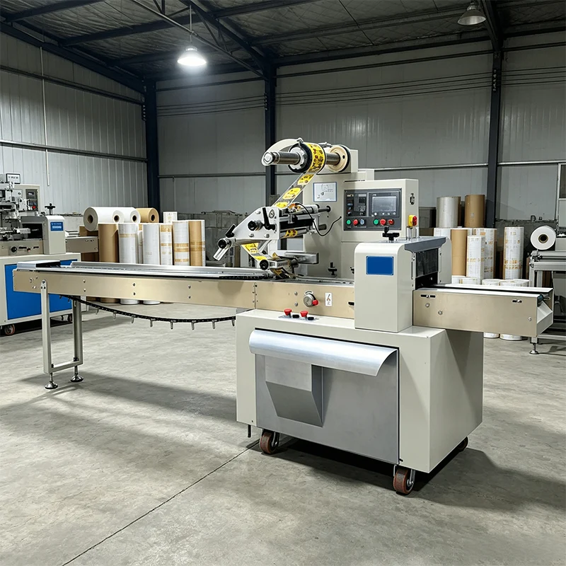 Fully Automatic High-Speed Multi-Functional Food Pillow Packing Machine 40-230bag/min for Industrial Use