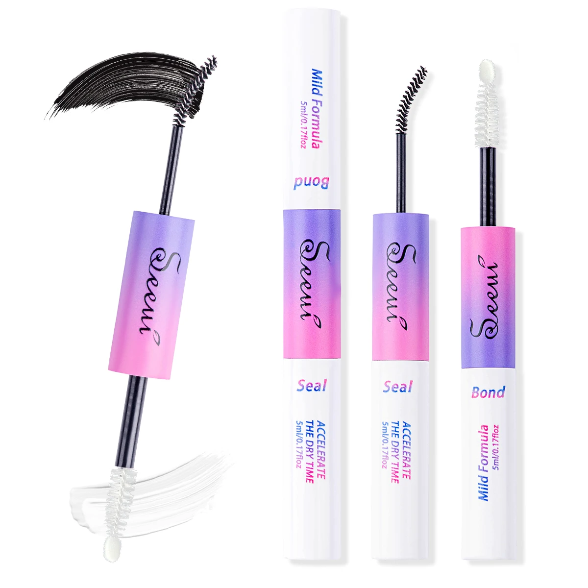 ISEEN Kit de extensión de pestañas DIY Kit de pestañas individuales con unión y sello de pestañas, pinzas para pestañas y removedor de pestañas