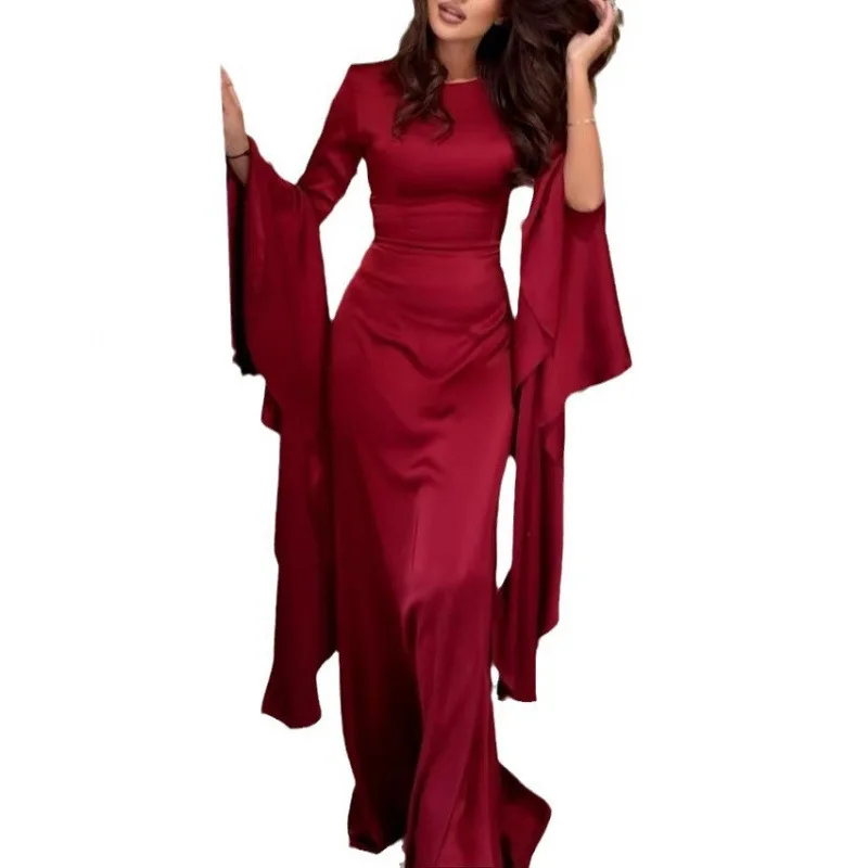 Eid Donne Musulmane Vestito Abaya Manica Svasata Abiti Largos Partito Caftano Jalabiya Ramadan Abiti Lunghi Dubai Caftano Arabo Robe 2025
