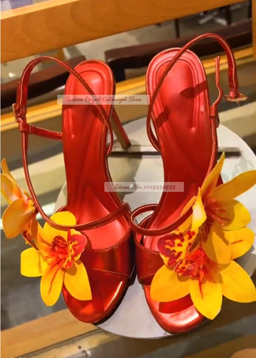 Metalik Mat Slingback Çiçek De - Women'S Shoes Yellow incelemesi ve fiyatı