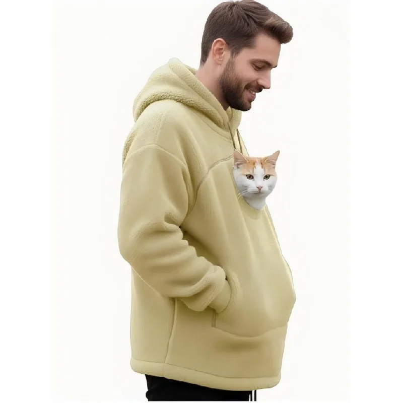 Nowa bluza z kapturem do noszenia zwierząt, zimowa torba na zwierzęta, jesienno-zimowa ciepła bluza z kapturem, luźne pulowery do noszenia zwierząt. — 2