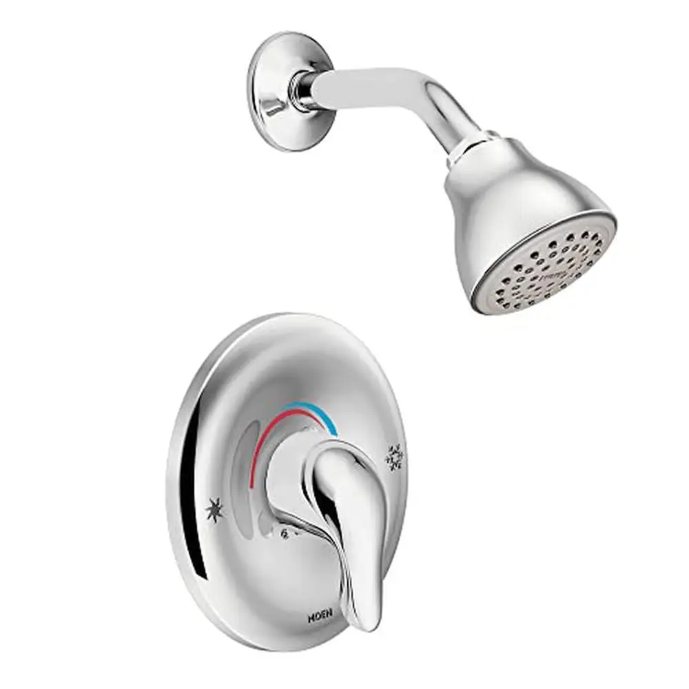 Chrome Single Handle Shower Faucet Valve Control Included Pressure-Balancing Function L2352