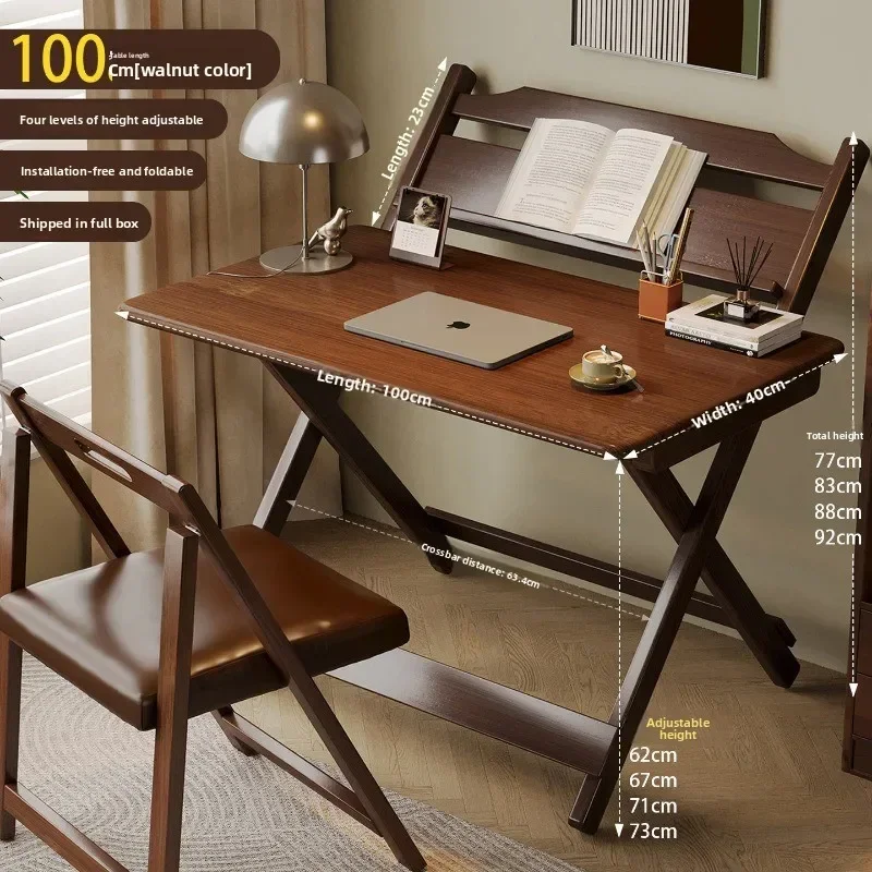 Foldable desk Small apartment Multifunctional household table Living room dining table solid wood study table