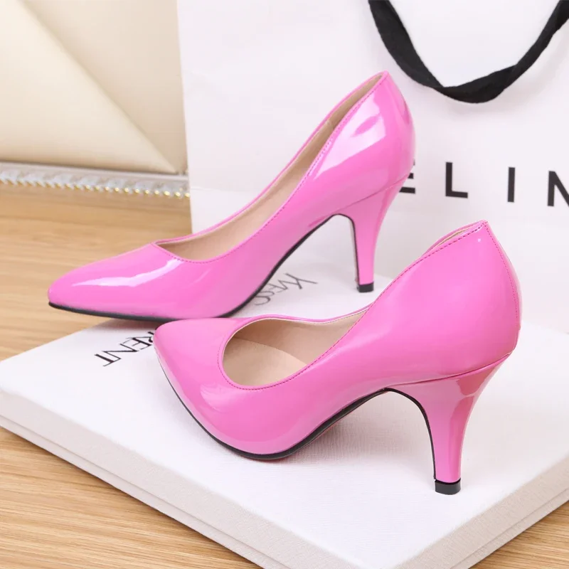 Nude Pointed Toe Thin Heels High Heels Wedding Elegant Career Work Shoes 7cm/5cm Etiquette Womens Shoes Sexy Single Shoes 32,33