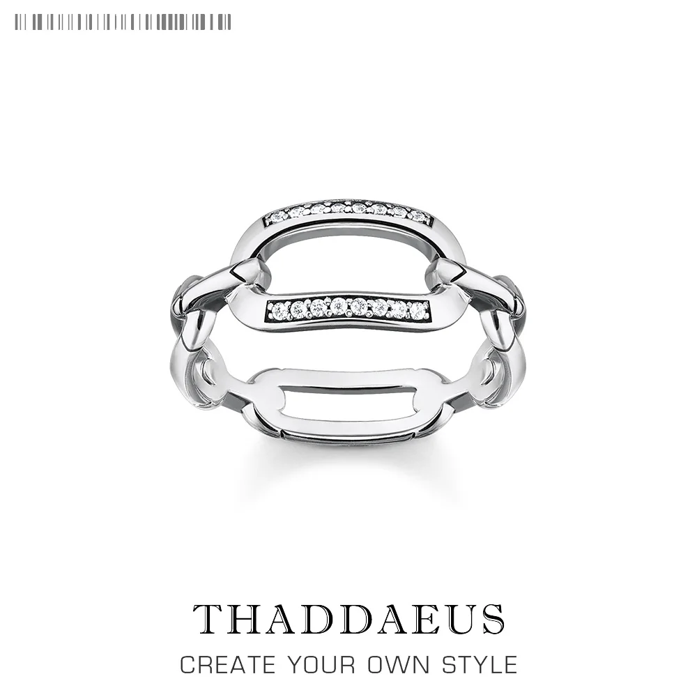 

Ring Linked Design Europe Fine Jewelry For Women Brand New Real 925 Sterling Silver Trendy Fashion Gift