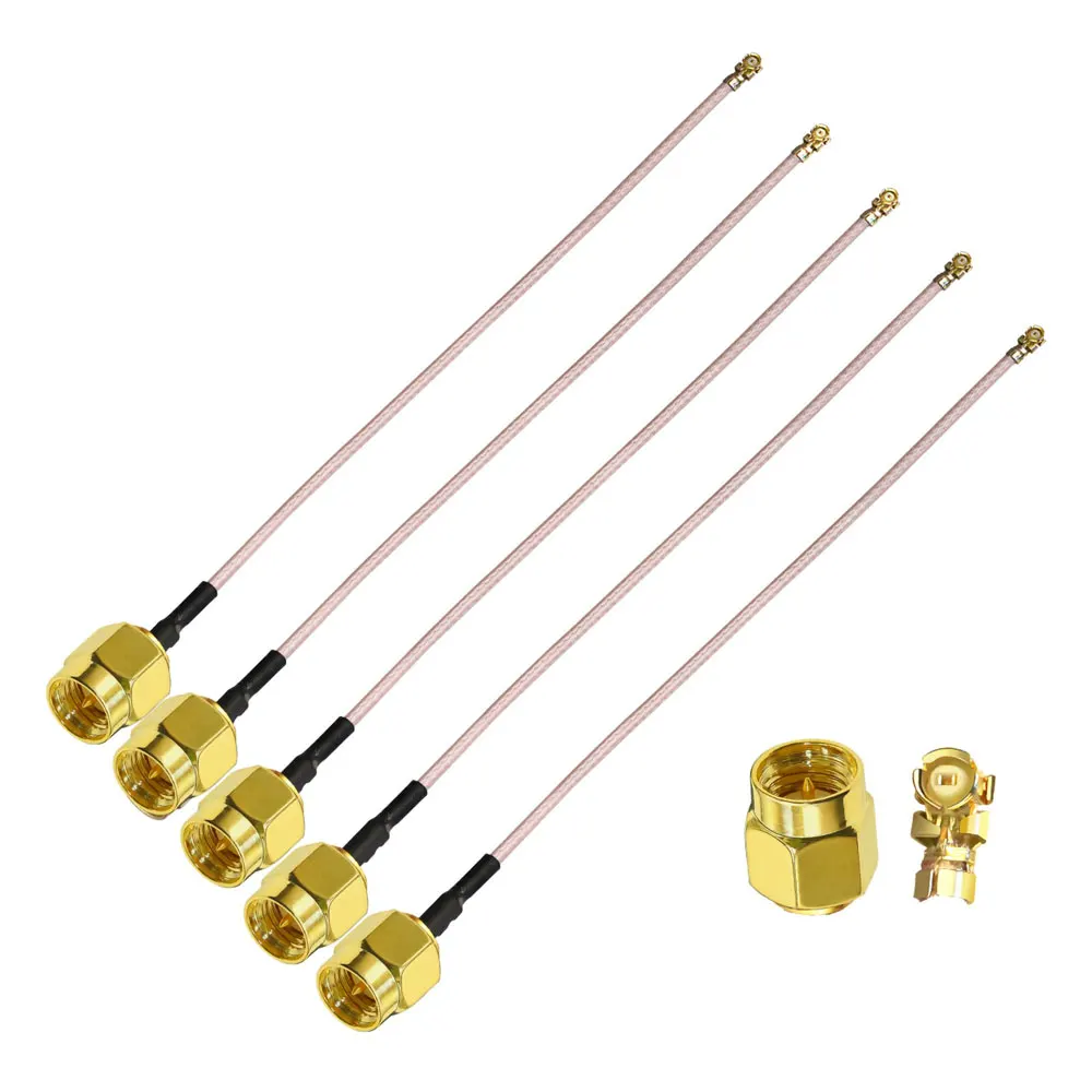 SMA to IPX SMA Male to UFL/U.FL/MHF1 Coaxial Cable IPX to SMA Male Plug WiFi Antenna Pigtail Extension Cable RG178 5pcs 6inch