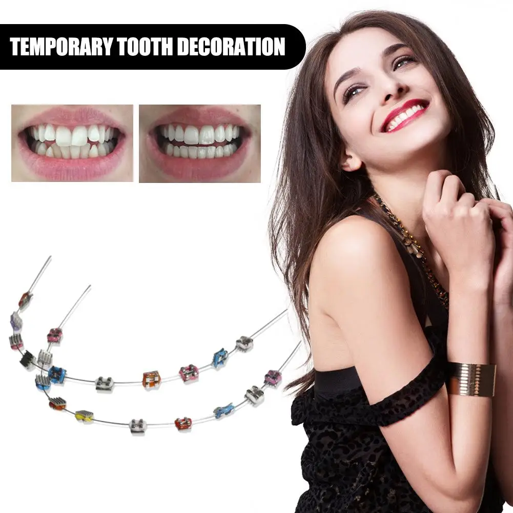 

1Pair Temporary Colored Braces Decoration Orthodontic Health Ties Decorations Dental Care Dental Ligature W1L5