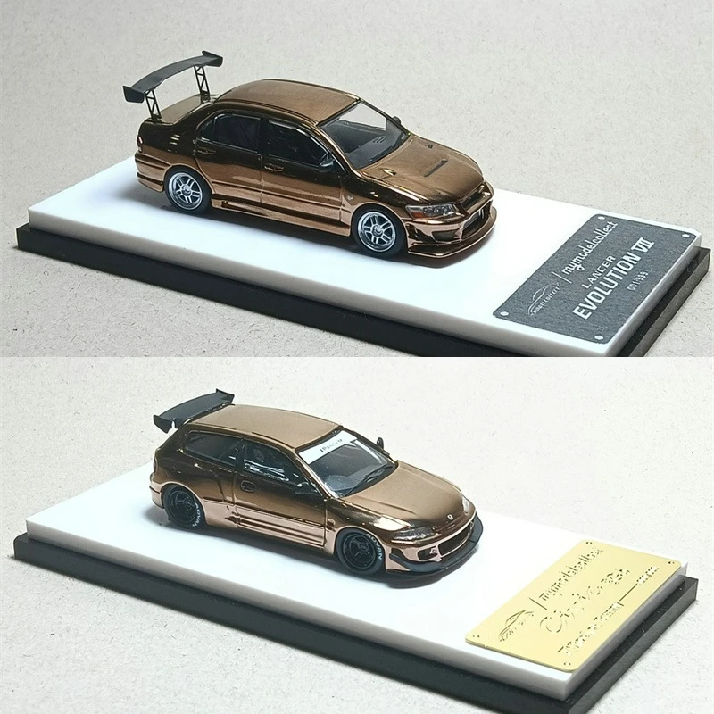 

**Pre-Order** Model Collect MC 1:64 Lancer Evolution EVO VII / Pandem Civic EG6 Mk5 Rocket Bunny Chrome Copper Diecast Model Car