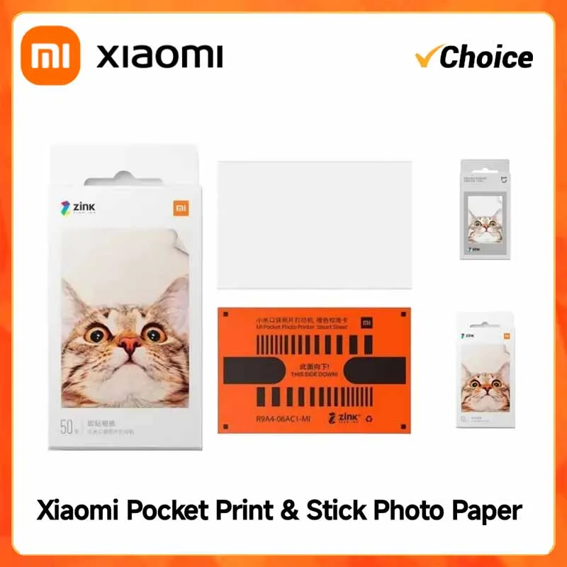 

Фотобумага Xiaomi Mijia ZINK Pocket, 3 дюйма, самоклеящаяся, мгновенная печать без чернил, для Mi Pocket Printer 1S, 50/100/150 листов