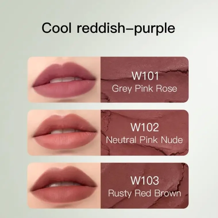 Timage Matte Batom Leve Hidratante Vintage Rosa Canela Várias opções de cores 3,4g