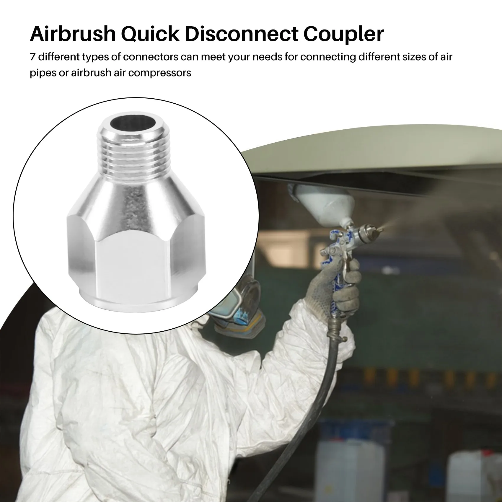 

ABJI-14Pcs Airbrush Adapter Set, Airbrush Quick Release Disconnect Couplers, Airbrush Adapter Kit Fitting Connector Kit