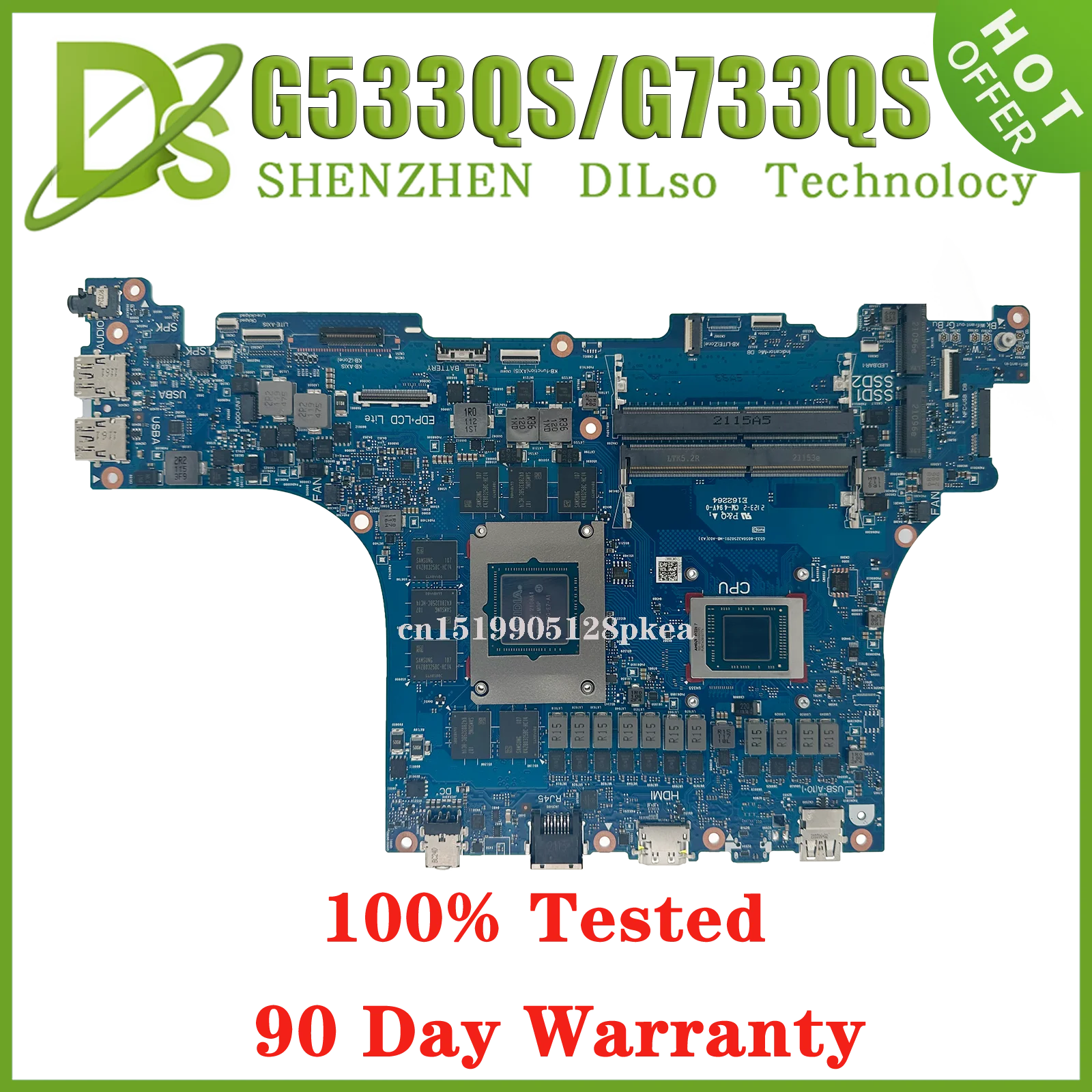 

KEFU G533QS Laptop Motherboard For ASUS G733QS G513QR G713QR G513QM G713QM G513IM G713IM Mainboard R7 R9-4th/5th RTX3060/3070