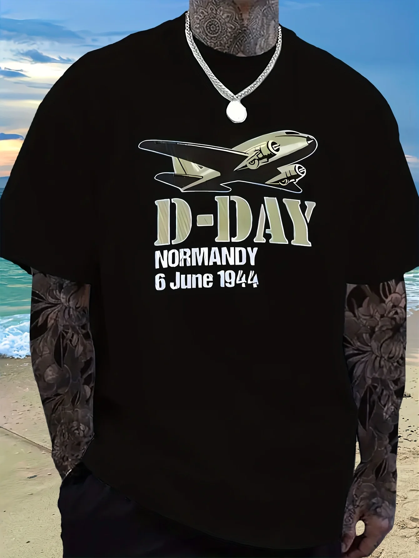 D-Day Normandy Military Historical T-Shirt 100% Cotton O-Neck Short Sleeve Summer Casual Mens T-shirt Streetwear
