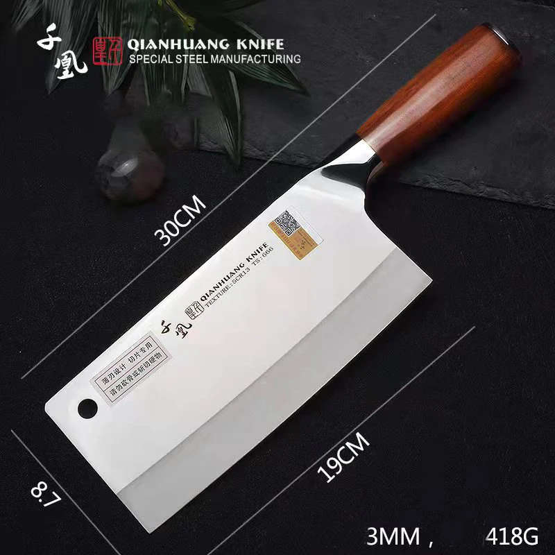 Imagem -03 - Handmade Chinês Chef Faca com Punho de Madeira Cutelo Facas de Cozinha Ferramentas de Cozinha Sharp Chopper Camadas Aço Revestido 9cr18mov