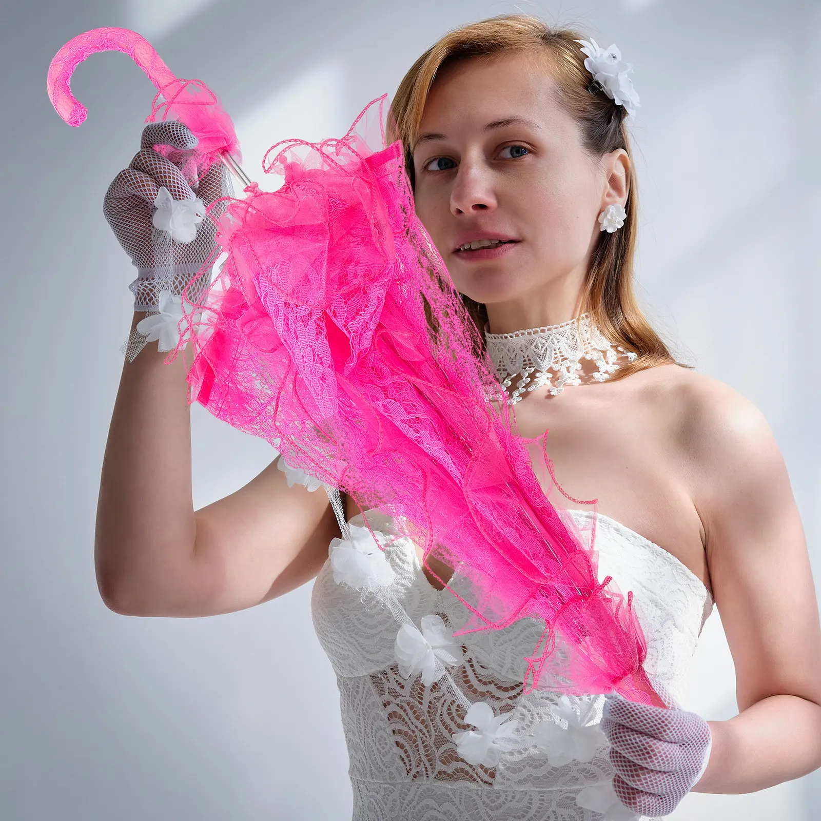 

Свадебный кружевной зонт-парасоль: Изысканное исполнение, надежные материалы, для сценических выступлений, чаепитий, фотосессий