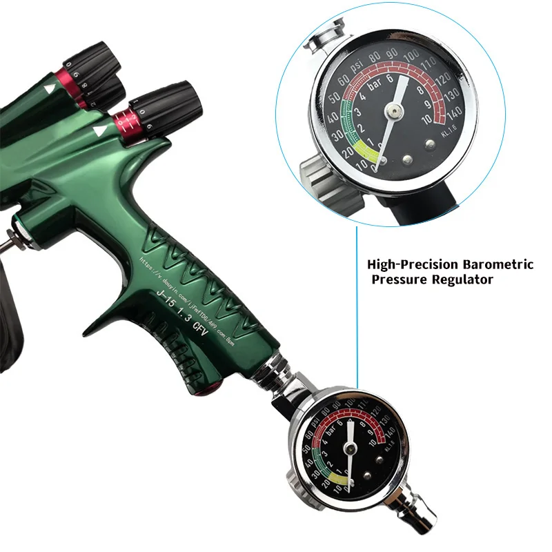 2025 جديد المهنية الصف سبيكة الجاذبية تغذية 1.3 مللي متر الهواء بندقية رذاذ J-15 عالية كفاءة نقل طلاء السيارات