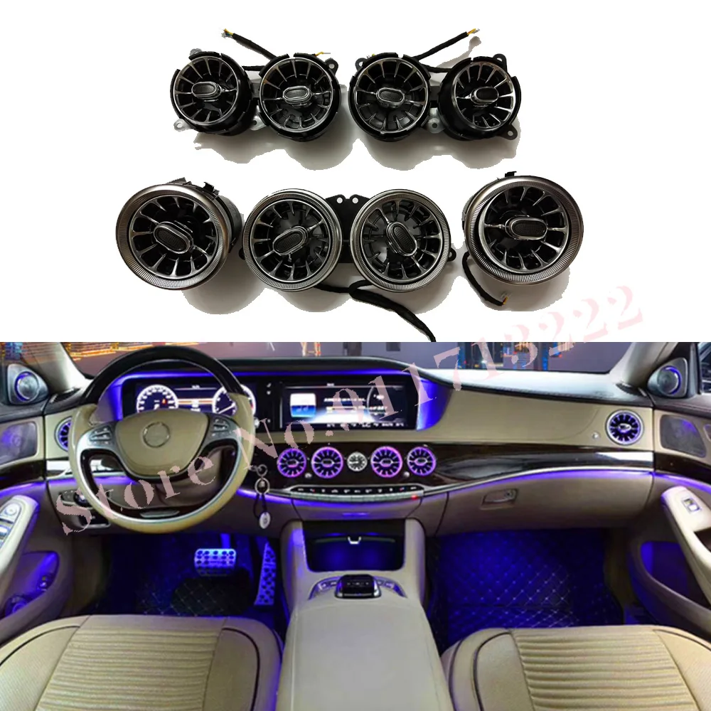 For Mercedes-Benz S-Class W222 Ambient Light LED Car Dashboard Console AC Condition Air Vent Outlet Turbine Ceiling Cover Lamp