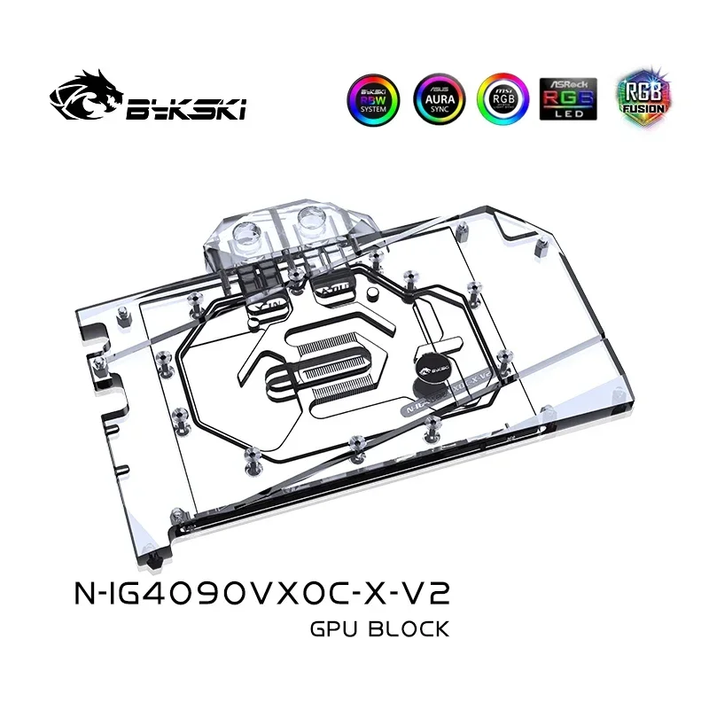 Bykski RTX4090 Water Cooler GPU Colorful iGame RTX 4090 Vulcan OC VGA Water Block 4090 With Backplate 5V/12V RGB N-IG4090VXOC-X