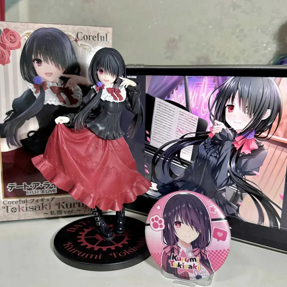 18CM DATE A LIVE Tokisaki Kurumi Anime Figure Cute Girl Model Toy Black Red Dress Dress Up Standing Model Car Interior Ornament - view 3