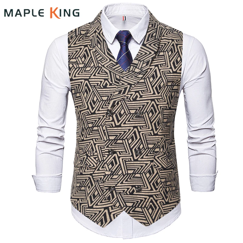 

Vintage Double Breasted Waistcoat For Men Diamond Plaid Business Social Groom Vest Chaleco Steampunk Hombre Mens Cowboy Vest 3XL