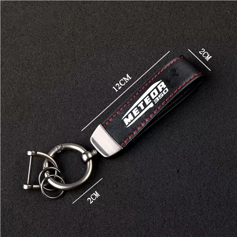 1PCS Motorcycle Metal PU Leather Motorcycle Keychain Ring Accessories for Royal Enfield Meteor 350 Royal Enfield Meteor350 500