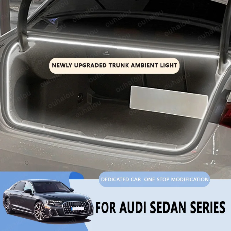 

For Audi sedan series A3 A4 A6 A7 A8 trunk light modification light Atmosphere lights White warm white Rear Trunk LED Light Bar
