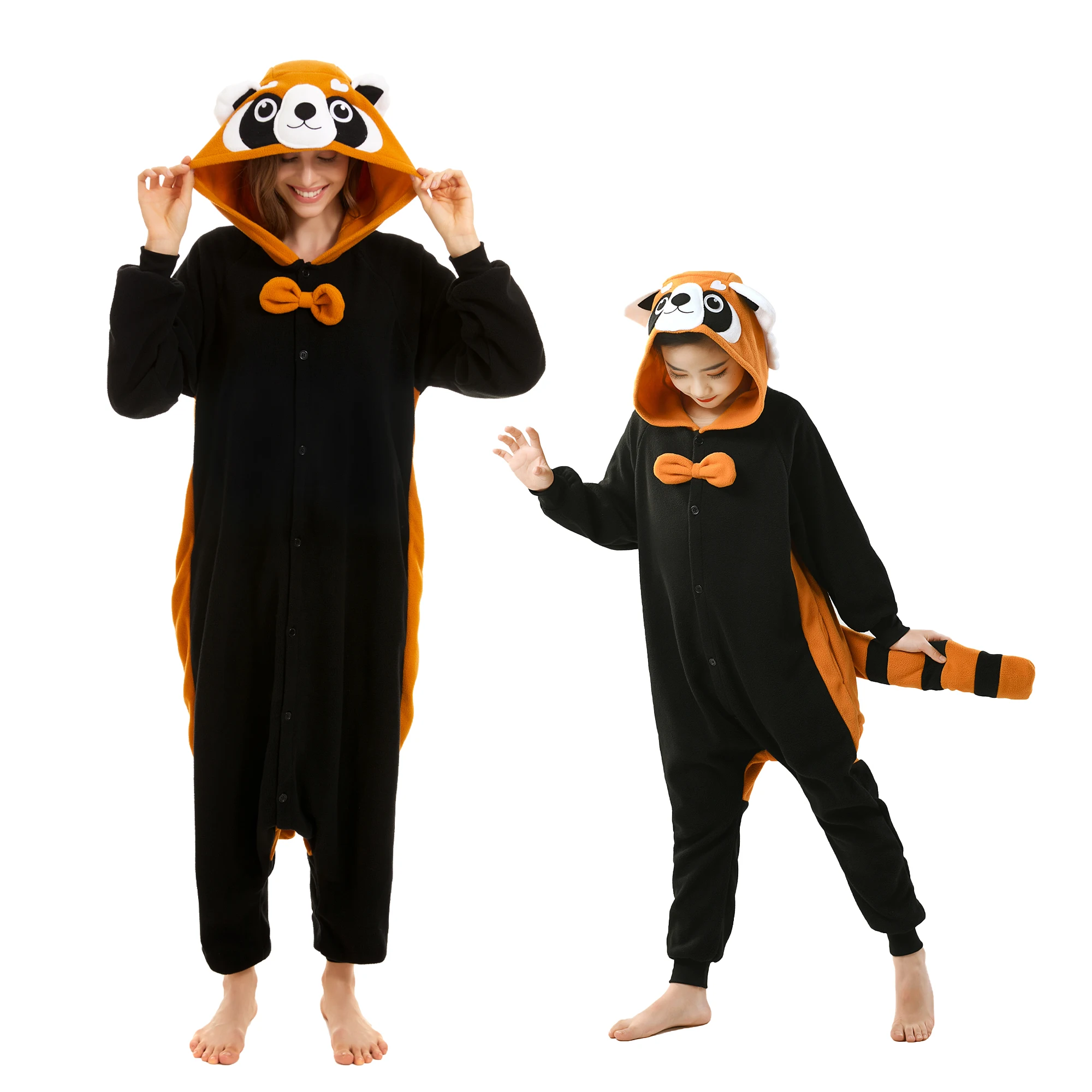 

Red Panda Onesie Pajamas Family Matching Sleepwear Winter Soft One-Piece Pyjamas Animal Halloween Cosplay Costumes Homewear