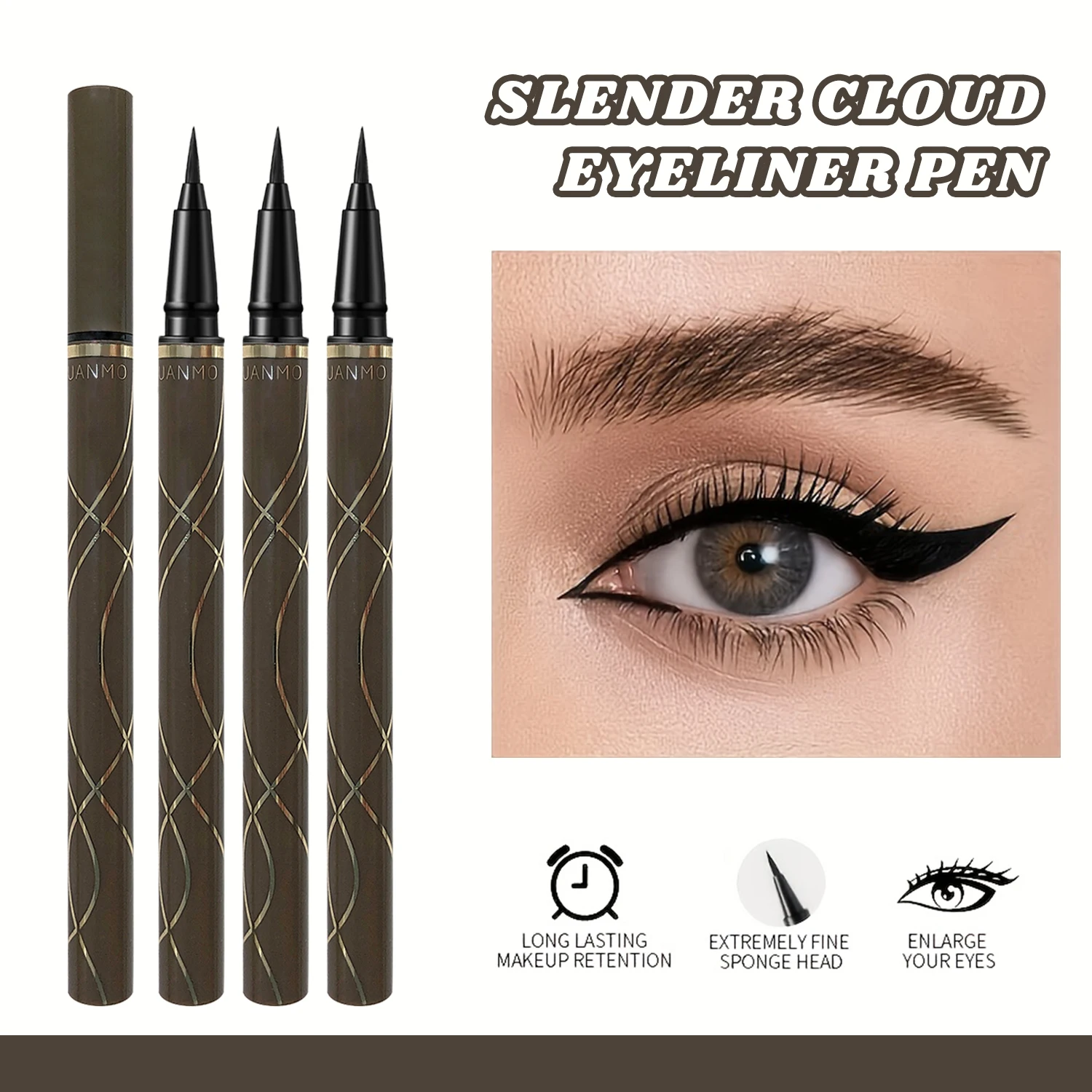 0.01 อายไลเนอร์ชนิดน้ำกันน้ำที่มีความแม่นยำพิเศษสีดำ แห้งเร็ว กันเหงื่อ แต่งหน้าติดทนนานและกระชับสัดส่วน