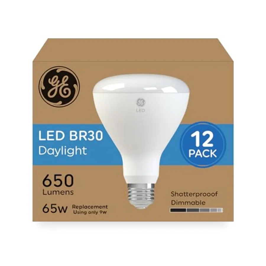

LED Light Bulbs 65 Watt Daylight BR30 Indoor Floodlights 12 Pack