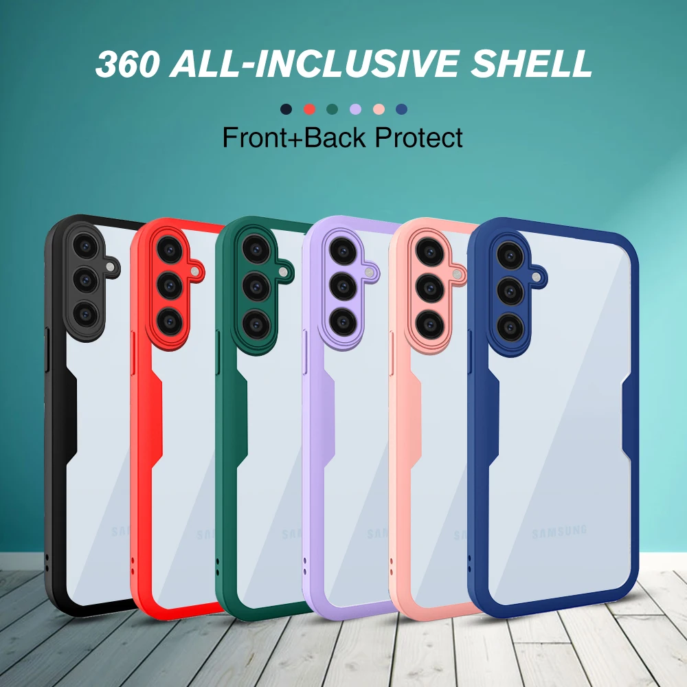 For Samsung Galaxy S24 FE Case 360° Full Body Protection Cover For Galaxy S24FE S 24 S24 FE PC+TPU Double-Sided Shockproof Shell