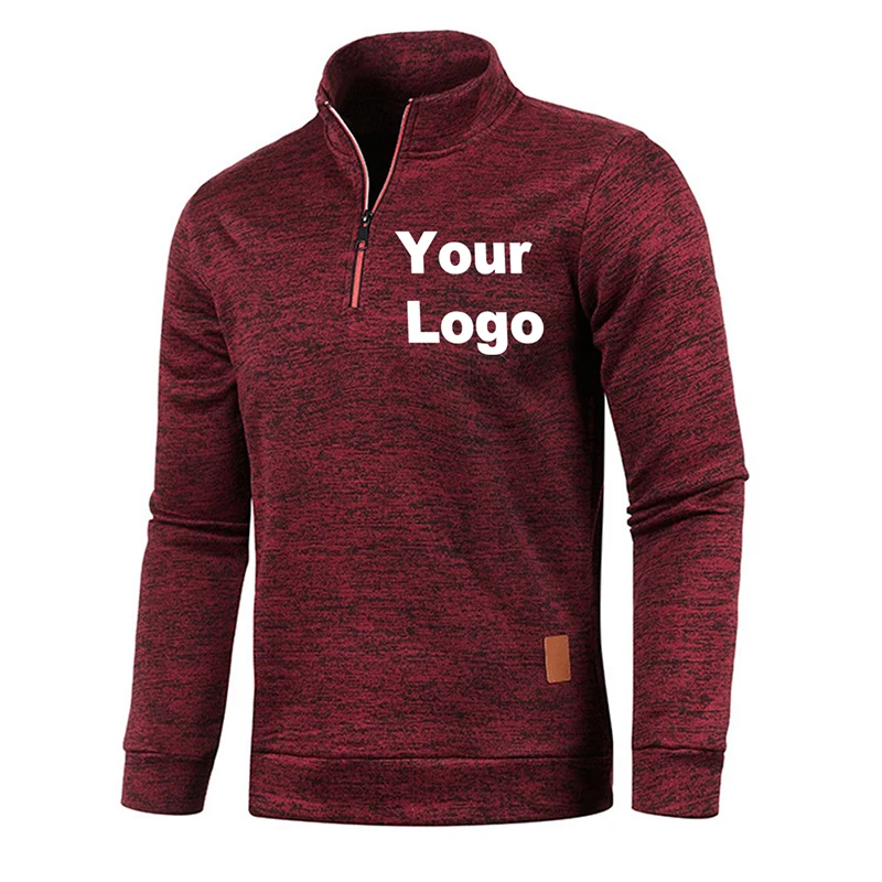 Benutzer definierte Logo Herren Pullover Mantel halben Reiß verschluss Roll kragen pullover warme Pullover Qualität männliche schlanke Strick pullover