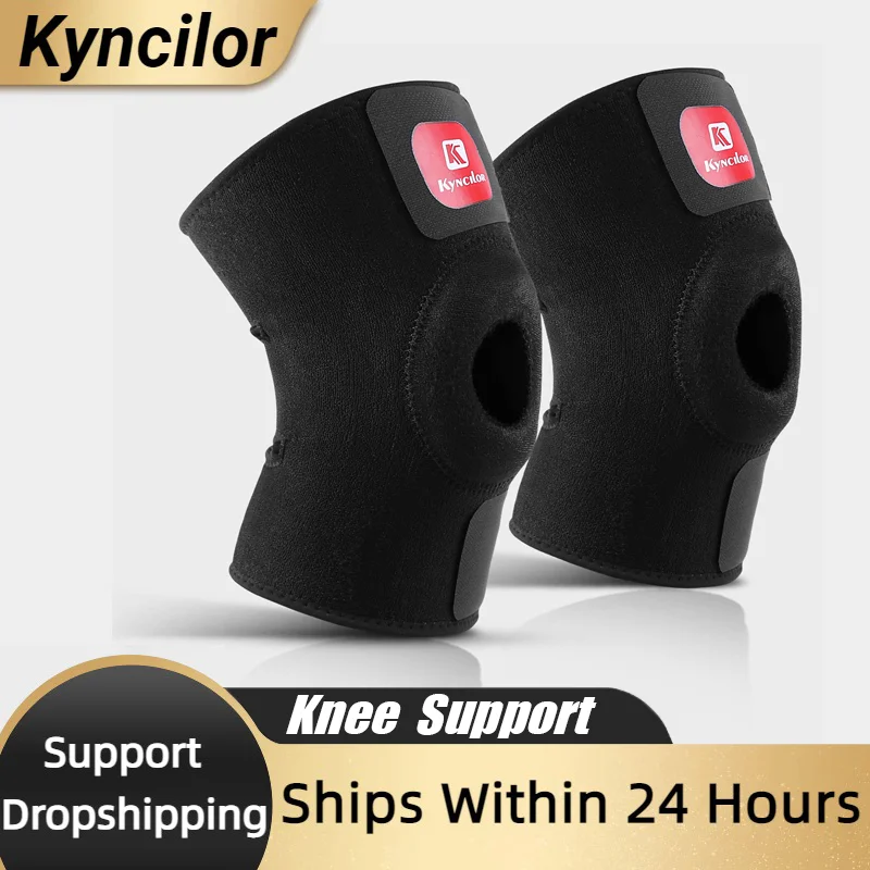 2 Piece Kyncilor Breathable Hollow Knee Pads Protector EVA Sponge Knee Brace Hiking Running Basketball Knee Support Knee Support