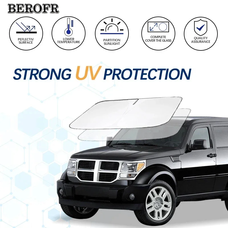 Windshield Sun Shade For Dodge Nitro SRT RT Sunshade Sun Visor Protector Foldable Blocks UV Rays Keep Your Car Cooler