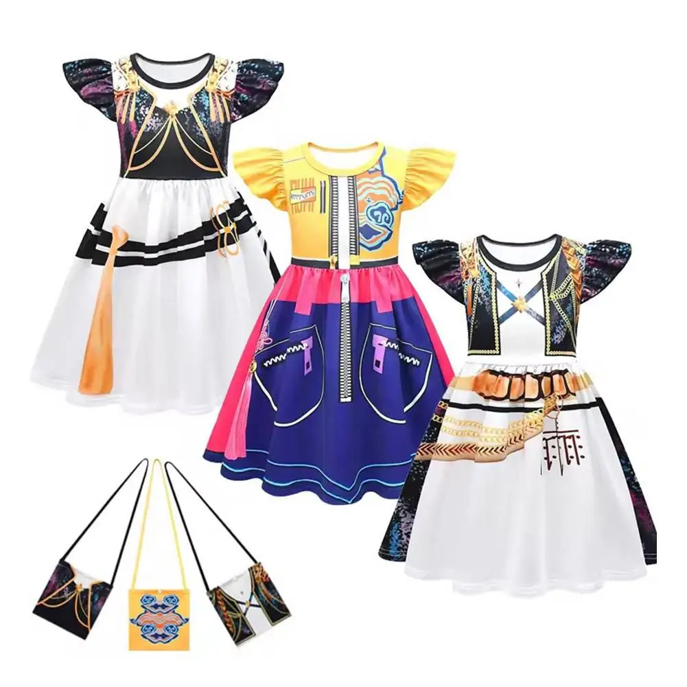 K-POP 悪魔ハンターコスプレ衣装子供のためのパフスリーブルミーゾーイミラドレスハロウィンアニメハンター分隊衣装