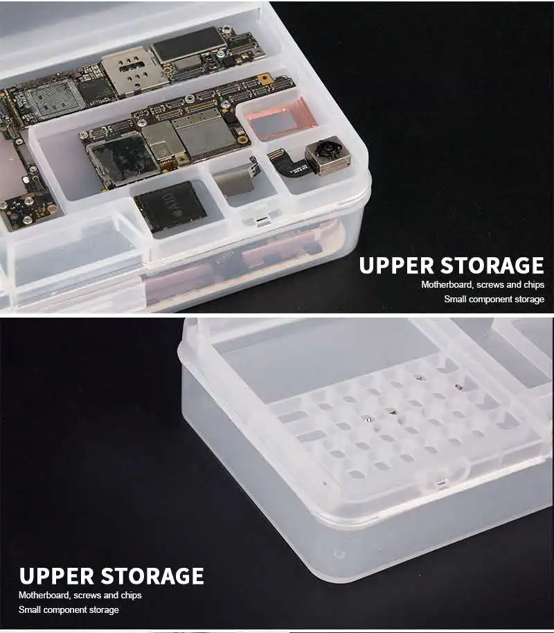 SS-001A Multi-function Plastic Storage Box for Mobile Phone Repair Motherboard IC Repair Parts Collector