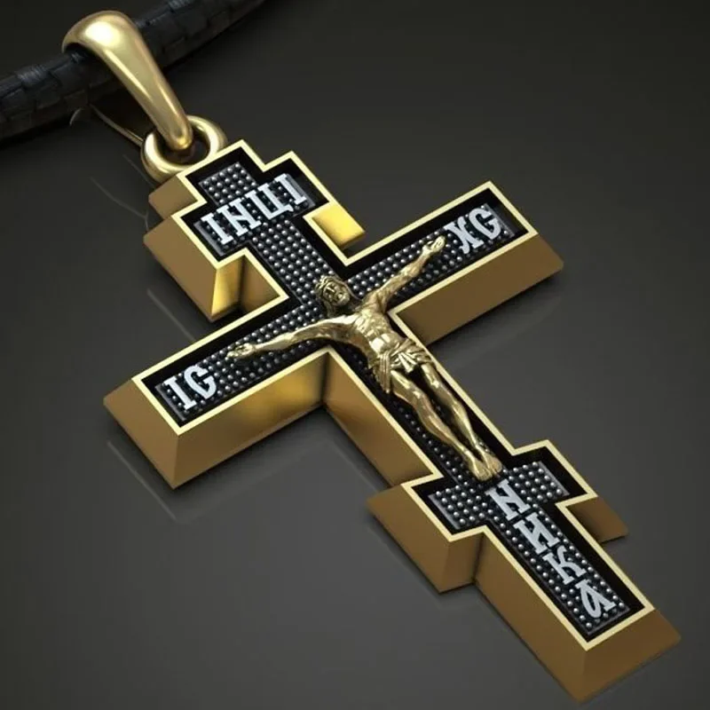 

6g Cross Christian Pendant Crucifixion Catholic Gold Pendant Customized 925 Solid Sterling Silver Art