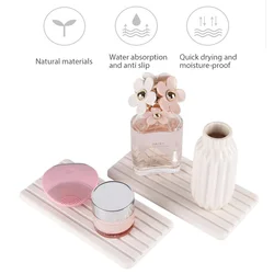 1pc Grooved Design Water Absorbent Diatomite Coasters Water Absorbing Stone Used for Hand Soaps   Bathroom Vanity Trays