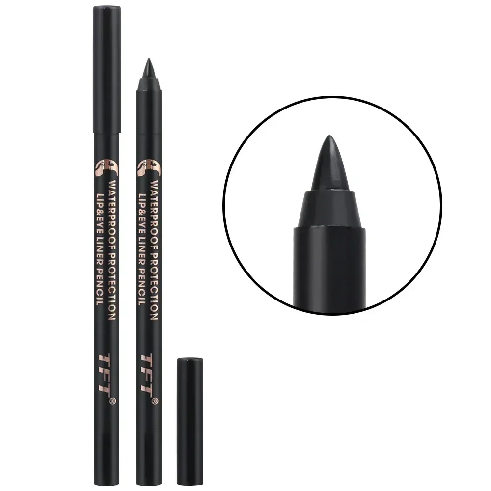 Blue Black Brown Gel Eyeliner Matte Lip Liner Pencil 2 in 1 Waterproof Lasting Easy Wear Nude Eyeliner Lip Liner Gel Pen Makeup