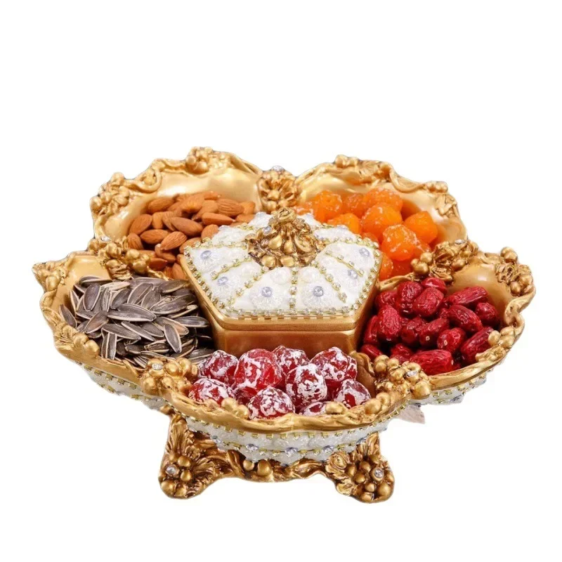 

European-style high-end fruit bowl set multilayer home dried fruit bowl living room coffee table ornaments creative home decorat