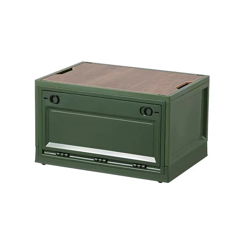 

Portable Folding Plastic Storage Box With Lid Outdoor Camping Picnic Household Organizer Storage Case