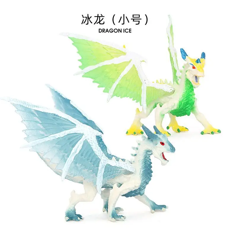 Simulation Western monsters magical animals ice flying magma dragon fire lion model ornaments children's animals