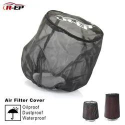 R-EP Universal Car Cone Air Filter Protective Cover Waterproof Oilproof Dustproof for High Flow Air Intake Filters Black