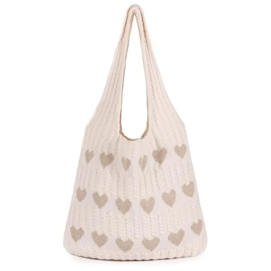 

Sightor Crochet Tote Bag Mesh Beach Bag Knit Summer Hobo Bag Vacation Boho Tote Bag for Women