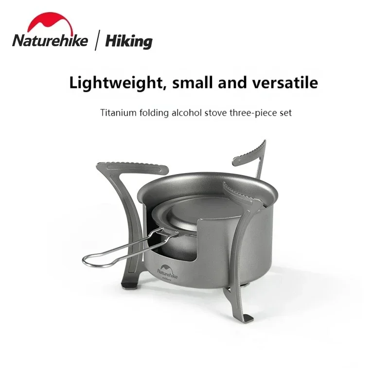 Naturehike Pure Titanium Alcohol Stove, Camping Light, Portable Heating Stove, Barbecue Wood Stove, Moves Customers Outside