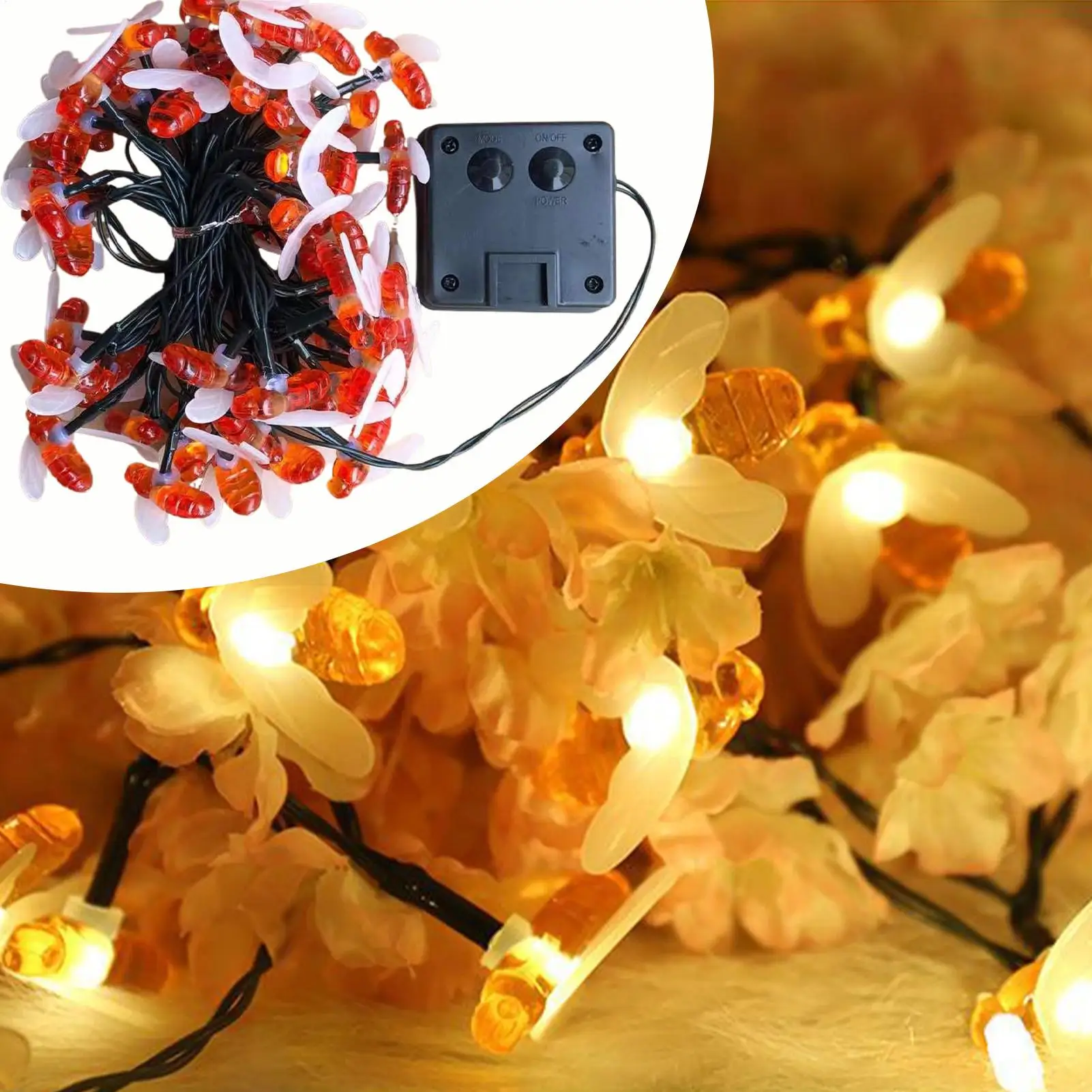 

Солнечные гирлянды, уличные светодиодные фонари в виде пчелы, водонепроницаемое окружающее освещение на солнечной энергии для дорожки, крыльца, пейзажного декора