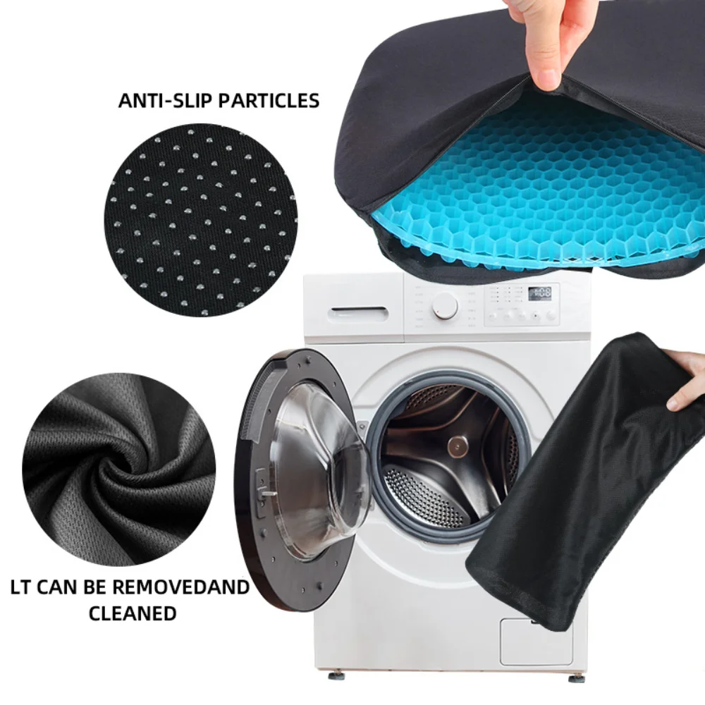 45x42cm Double Thick Gel Seat Cushion Honeycomb Design with Non-Slip Cover for General Motors Increased Breathability Cooling Pa image 3