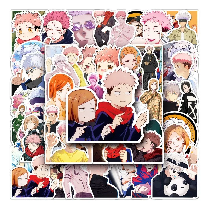 50pcs Jujutsu Kaisen Anime Graffiti Stickers Suitcase Water Cup Stationery Mobile Phone Car Notebook Refrigerator Decoration