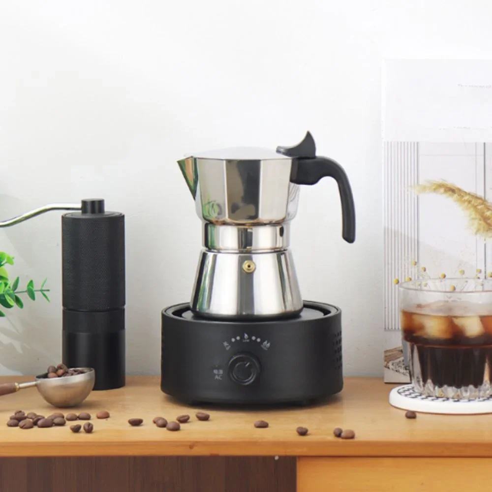 150/300 ML Octagonal Mocha Pot Stainless Steel Shock-resistant Italian Mocha Kettle Mirror-like Hand Brewing Coffee Pot Stove
